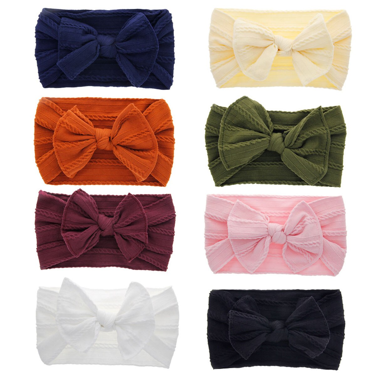 2019 Baby Accessories Kid Girl Baby Broad Headband Toddler Cotton Linen Fashion Bow Hemp Pattern Hair Band Solid Photo Props